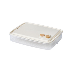 Caja para dumplings de plástico de calidad alimentaria, rectangular, apta para congelador, con tapa hermética y clip para refrigerador, contenedor de almacenamiento para conservar la frescura. - Product Image 1