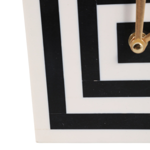 Orologio da Tavolo Quadrato in Resina, Design Geometrico Bianco e Nero, Piccolo Orologio da Scrivania per Casa, Ufficio e Studio - Product Image 6