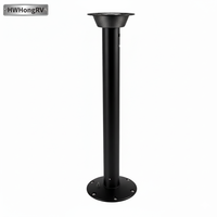 Système de pieds de table à dégagement rapide en alliage d'aluminium noir HWHongRV avec plateau rotatif à 360 degrés pour yacht et camping-car
