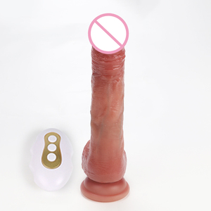 Erwachsenen-Sexspielzeug Silikon-Penis Fernbedienung Teleskopisch Heizend Vibrierend <span class=keywords><strong>Vaginal</strong></span>-Massagegerät Weibliches Masturbationsgerät - Product Image 1