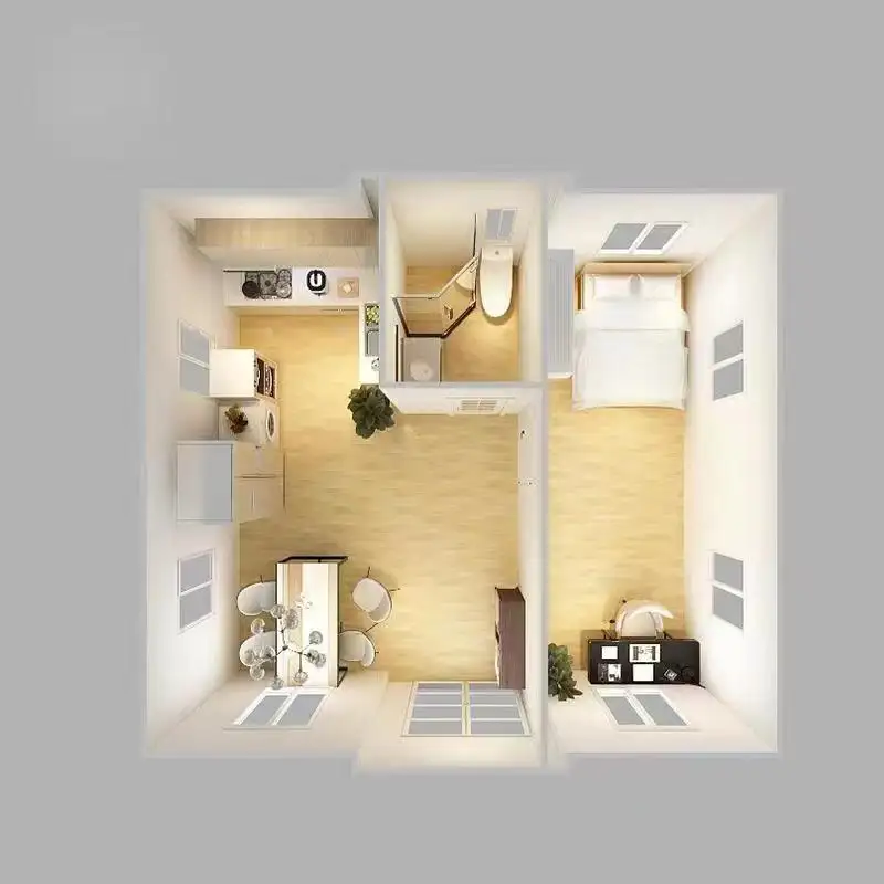 モダンなプレハブハウス簡単な組み立て高級コンテナハウス小さな拡張可能なモバイルホーム