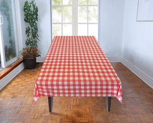 Rollo de mantel de plástico PE a cuadros rojo grueso para Navidad, boda, cumpleaños, banquete, fiesta para uso en el hogar y al aire libre - Product Image 3