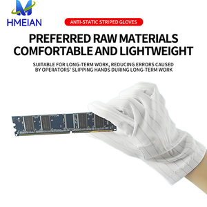 Guantes a rayas antiestáticos de doble cara para una operación sin polvo Industria electrónica <span class=keywords><strong>Esd</strong></span> Guantes antiestáticos para salas limpias - Product Image 6