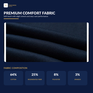 <span class=keywords><strong>Pantaloni</strong></span> Chino da <span class=keywords><strong>Uomo</strong></span> Casual Business, Gamba Dritta, in Misto Cotone Elasticizzato, Vestibilità Regolare, Vita Media, Personalizzabili OEM - Product Image 4