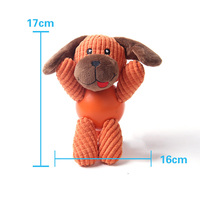 Jouets pour chiens personnalisés, jouets en peluche couineurs en velours côtelé, jouet animal en peluche avec balle en caoutchouc pour la mastication quotidienne