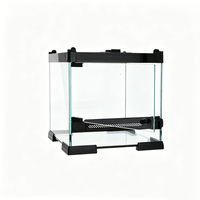 Enclos en verre pour animaux de compagnie avec verre transparent et système de verrouillage sécurisé, accessoire Habitat