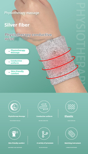 2025, venta al por mayor, accesorios de masaje TENS, brazalete de muñeca de fibra de plata conductora, masajeador de muñeca conductor de estimulación manual - Product Image 4