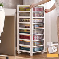Meuble de rangement moderne à tiroirs avec roulettes, organiseur de bureau en plastique, boîte de rangement de bureau peu encombrante, rangement pour bureau à domicile