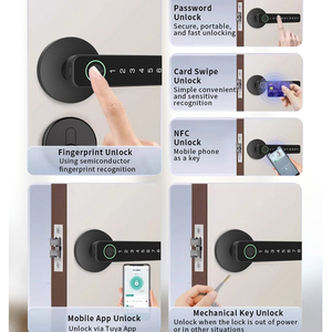 Nhà Máy Trực Tiếp Tuya Ứng Dụng Thông Minh Ngón Tay In Mật Khẩu Nhôm Cửa Đòn Bẩy Xử Lý Khóa Cho Văn Phòng Phòng Ngủ - Product Image 4