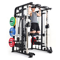 Máquina de Gimnasio Multifuncional con Cable Cruzado, Rack de Sentadillas, Banco Ajustable, Pila de Pesas de Acero y Máquina Smith para Entrenamiento de Fuerza Moderno