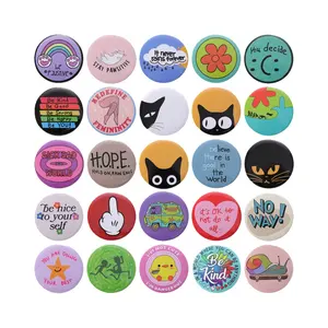 Wholesale Custom Badge For Promotion diy button badge pin round tin button badge 58mm 30mm Supplier Tin Flashing metal crafts