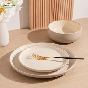 Stock ! Ensemble de vaisselle en porcelaine durable et écologique de style européen, 4 pièces, conçu sur mesure, assiettes en céramique émaillée pour restaurants - Product Image 2