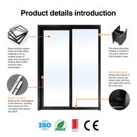 Porte coulissante moderne à cadre noir, robuste, pour patio, système de porte coulissante extérieure en verre pour maison