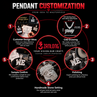 Ensemble de bijoux personnalisés hip-hop avec pendentif lettre en moissanite, chaîne en argent 925, breloque VVS Iced Out, pendentif breloque rappeur Moissanite Ice Out