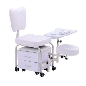 AY <b>Pink</b>/Black/white Pedicure <b>Chair</b> Nail Table Manicure <b>Chair</b> With Movable Stool - Product Image 6