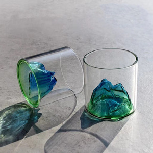 Mil millas de ríos <span class=keywords><strong>y</strong></span> montañas taza de vidrio transparente taza de <span class=keywords><strong>café</strong></span> de borosilicato soplado a mano - Product Image 3