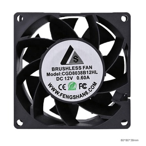 Plastique personnalisé 80*80*38mm 8038 ventilateur de refroidissement Pwm Fg <span class=keywords><strong>Rd</strong></span> 6500 tr/min silencieux haute vitesse à faible bruit 80mm 12v 24v Dc ventilateur de refroidissement à flux axial - Product Image 1