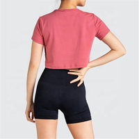 Atasan Crop Wanita Lengan Pendek Kualitas Unggul, Gaya High Street Hip Hop untuk Pesta, Kaos Crop Polos untuk Wanita