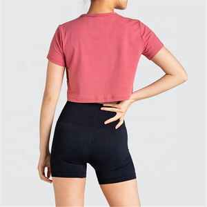 Camisetas cortas de manga corta para mujer, de calidad superior, estilo hip hop, para fiestas, lisas, sin estampado. - Product Image 4