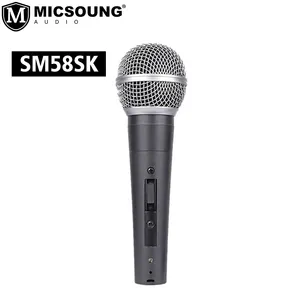 Microphone dynamique filaire de karaoké à condensateur SM58SK de qualité supérieure, Microphone à longue portée supercardioïde
