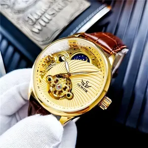 Reloj Mecánico Original SEWOR <span class=keywords><strong>1923</strong></span> para Hombre, con Tourbillon Visible, Correa de Cuero, Resistente al Agua, Clásico de Primera Marca - Product Image 5