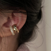Boucles d'oreilles manchettes double couche non percées Bijoux de mode Boucles d'oreilles à clip pour femmes et filles