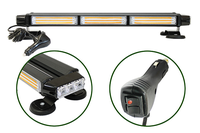 Nouvelle barre lumineuse LED d'urgence pour toit de 20 pouces avec base magnétique 9V-30V, 4 LED par extrémité, 3 modules COB avant/arrière pour véhicules d'urgence