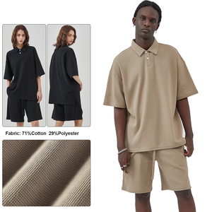 Personnalisé Surdimensionné 330 Grammes Gaufré t-shirts Short Set Streetwear Haute Qualité Poids Lourd Surdimensionné Été Short Set pour Hommes - Product Image 3