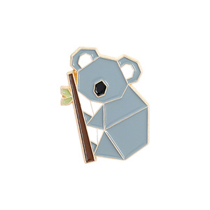 Tùy Chỉnh Kim Loại Origami Động Vật Men <span class=keywords><strong>Pin</strong></span> <span class=keywords><strong>Fox</strong></span> Panda Koala Alpaca Thỏ Trâm Cho Túi Quần Áo Ve Áo Phim Hoạt Hình Đồ Trang Sức Cho Trẻ Em - Product Image 2