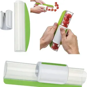Trancheuse manuelle multifonctionnelle en plastique avec lame en acier inoxydable, écologique, pour cerises, raisins et petits fruits, pour la cuisine (vente en gros) - Product Image 3
