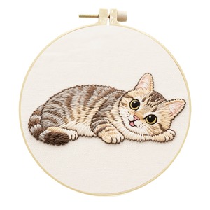 Nouveau chat <span class=keywords><strong>broderie</strong></span> à <span class=keywords><strong>la</strong></span> <span class=keywords><strong>main</strong></span> bricolage matériel paquet débutant <span class=keywords><strong>main</strong></span> Simple bricolage Illustration tissu Lu <span class=keywords><strong>broderie</strong></span> - Product Image 1