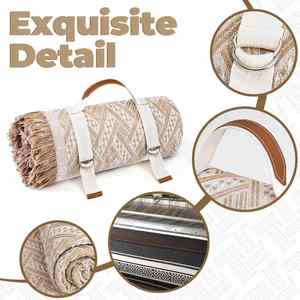 Boho <b>Picnic</b> <b>Blanket</b> Waterproof Woven Outdoor Mat Giant Beach Towel for Music Festivals Travel Camping Yoga - Product Image 2