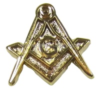 Badges maçonniques personnalisés en alliage de zinc plaqué argent et or, épingles en émail souple pour hommes