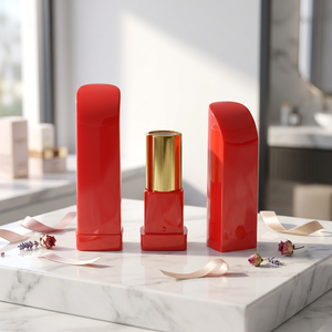 2026 Modische Luxus Einzigartige Schräge Rote Plastik-Flüssiglippenstiftflaschen Leere <span class=keywords><strong>Emoy</strong></span> Lippenstift-Hülsen Verpackung - Product Image 1