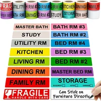 Autocollants adhésifs colorés en rouleau, boîte de rangement pour la maison, étiquettes anti-chute pour articles fragiles