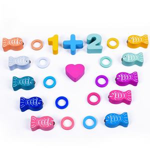 रंगीन लकड़ी आरा पहेली ब्लॉक मोंटेसरी बच्चों पूर्वस्कूली शैक्षिक खिलौना 3d लकड़ी के ब्लॉक गिनती संख्या मछली पकड़ने के लिए पहेलियाँ - Product Image 4