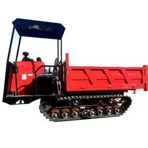 Camión volquete de pista, cargador de pista agrícola de 2 toneladas, vehículo de transporte de material con ruedas