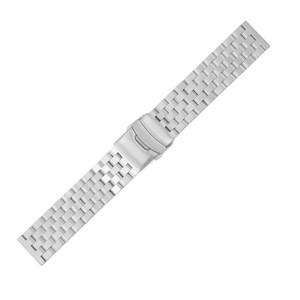 Bracelet de montre en acier inoxydable blanc, bracelet tressé, fermoir déployant, remplacement universel pour montre-bracelet mécanique - Product Image 2