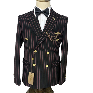 <span class=keywords><strong>Traje</strong></span> de tres piezas de tela estirada a rayas de alta calidad con Spandex <span class=keywords><strong>traje</strong></span> de doble botonadura <span class=keywords><strong>traje</strong></span> informal de negocios para <span class=keywords><strong>hombre</strong></span> - Product Image 2