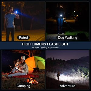 Linterna Táctica LED de 2000 Lúmenes y 30W, Aleación de Aluminio, IP65 Impermeable, Alta Potencia, Alcance de Haz de 1500M, Recargable - Product Image 5