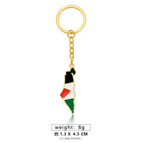 Moda centelleante Bling llavero mapa bandera Palestina llavero aleación diamante pintura sandía llavero lujo esmalte llavero