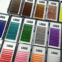 Extensions de cils scintillantes colorées : rose, vert, bleu, blanc, jaune, noir – Effet Bling Bling