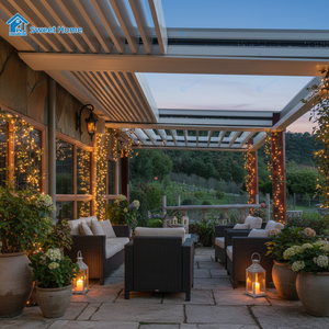 Pergola en aluminium toutes saisons Sweet Home avec toit rétractable, imperméable, pour patio extérieur, jardin, gazebo, auvent bioclimatique, kit - Product Image 3