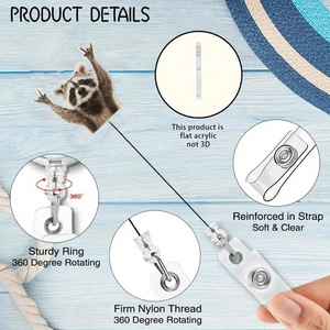 Wholesale of student <b>ID</b> card and badge <b>holders</b> with transparent alligator clips made of acrylic sheet. - Product Image 2