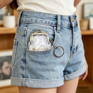 Mini Eco-Friendly Fashion Clear PVC Coin Purse <b>Keychain</b> Cable Organizer Snap Button Pouch for Keys Earphones Travel Wallet - Product Image 4