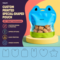 Pochettes personnalisées pour friandises pour animaux, sacs à fermeture éclair de forme spéciale, conception et impression personnalisées, emballage cadeau pour animaux de compagnie en vente au détail