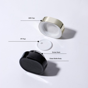 Thiết kế mới độc đáo rỗng 30g 50g 40ml 100ml 120ml 1oz 4oz Chai Thủy Tinh Mỹ phẩm sang trọng màu đen chăm sóc da bao bì chai Bộ - Product Image 5