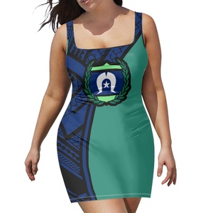 Nuevos vestidos de fiesta de verano para mujer, vestido con estampado personalizado de talla grande, vestidos polinesios de las islas del estrecho de <span class=keywords><strong>Torres</strong></span>, ropa con estampado de sublimación - Product Image 6