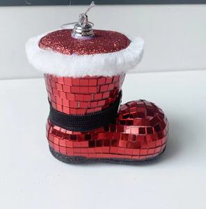Nouvelle conception de décoration de fête de Noël, boule miroir en verre <span class=keywords><strong>disco</strong></span> en forme d'étoile rouge argentée - Product Image 2