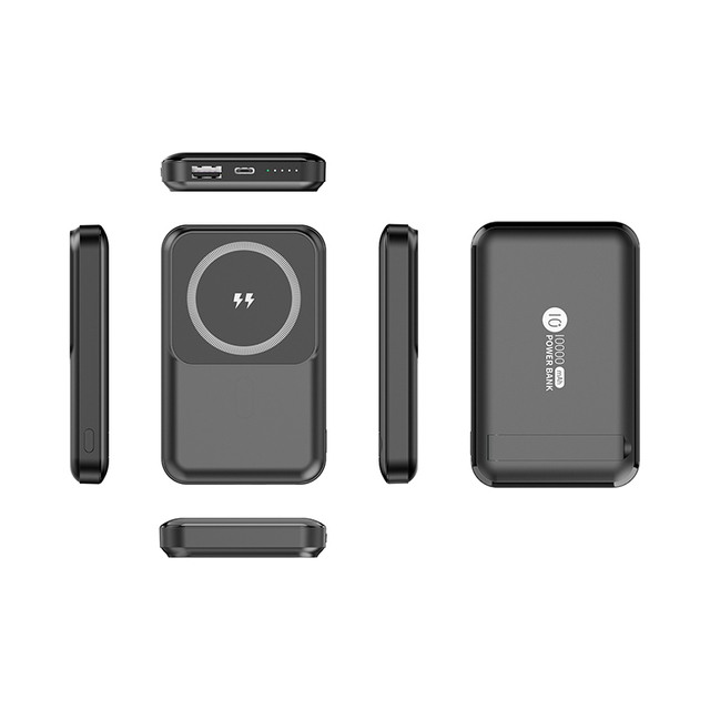Custom Magnetic Wireless Mini Fast Charging 22.5W PD 15W 10000mAh Li-Polymer Battery 2-in-1 Power Bank Mobile Holder for Outdoor